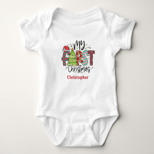 Personalized My First Christmas Gift Baby Bodysuit