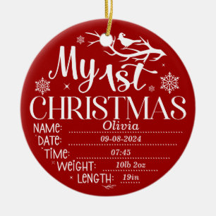Personalized My First Christmas Keepsake Ceramic Ornament