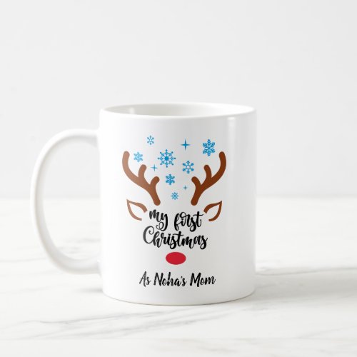 Personalized My First Christmas reindeer Baby  Coffee Mug