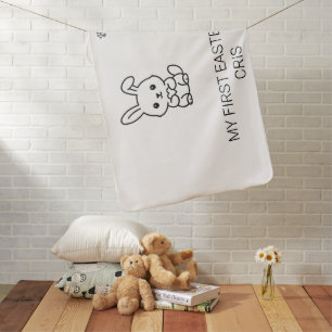 Personalized My First Easter Bunny Baby Blanket -