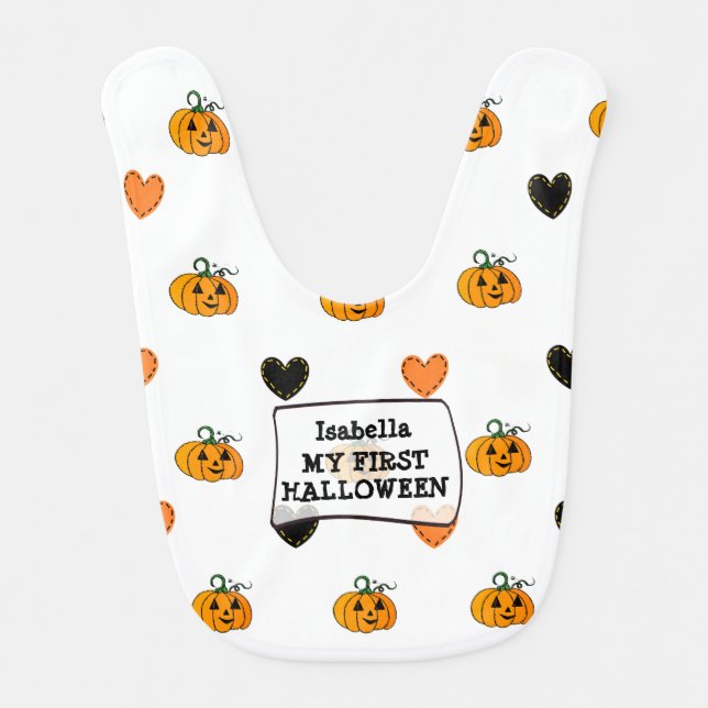 Personalized My First Halloween Baby Bib (Front)