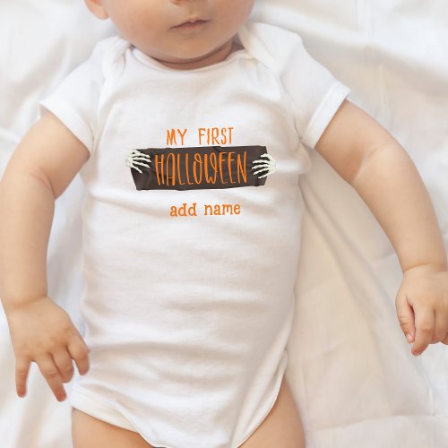 Personalized My First Halloween  Baby Bodysuit