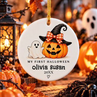 Personalized My First Halloween Ceramic Ornament