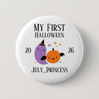 Personalized My First Halloween Ornament Button