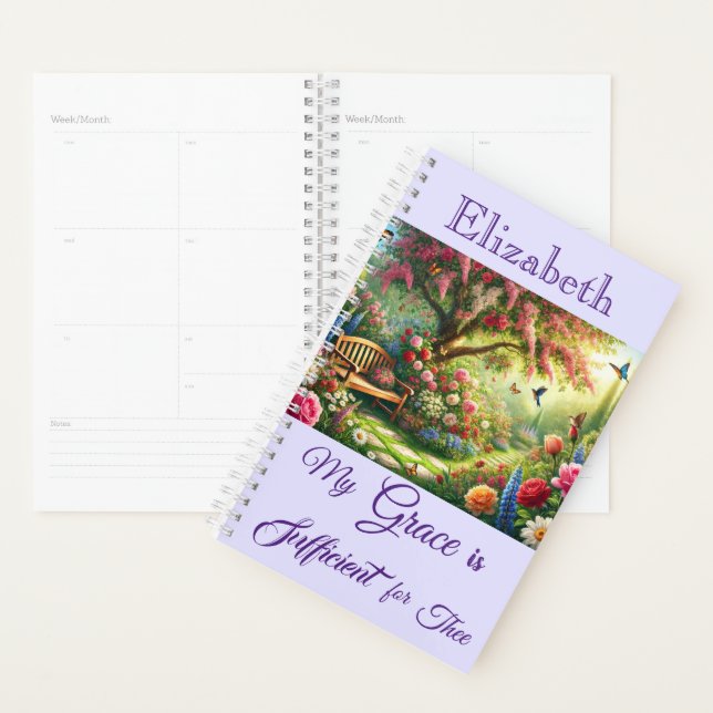 Personalized My Grace Is Sufficient Christian  Planner (Display)