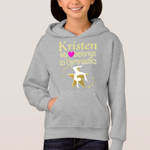 PERSONALIZED MY HEART BELONGS TO GYMNASTICS HOODIE