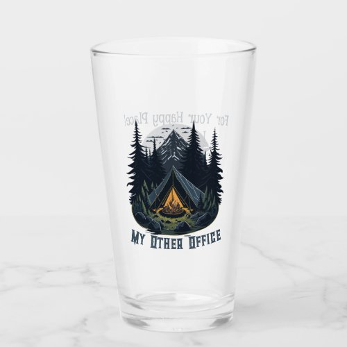 Personalized My Other Office Mountain Camping Glass