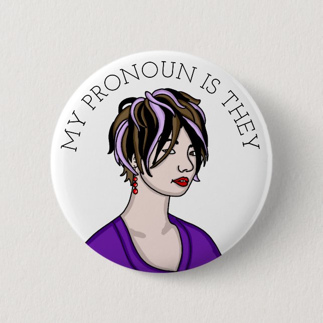 Personalized My Pronoun is They Customizable   Button (Front)