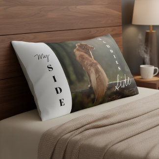 Personalized "My Side" Custom Dog Photo Split -  Pillow Case