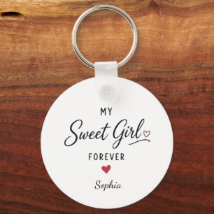 Personalized My Sweet Girl Forever Keychain