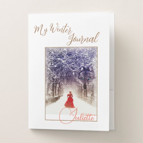 Personalized   My Winter Journal  Pocket Folder