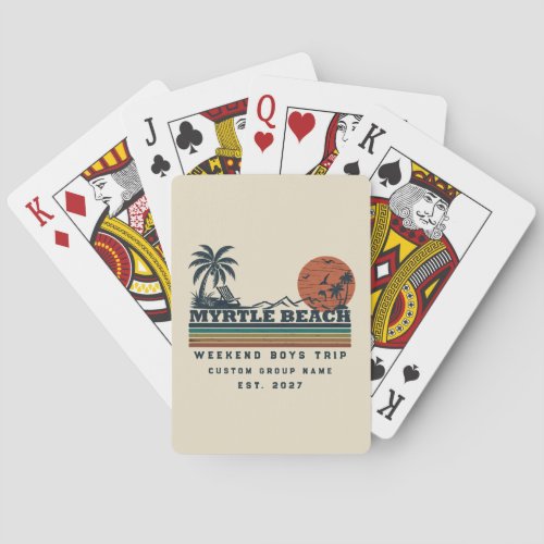 Personalized Myrtle Beach Weekend Bachelor Party Poker Cards
