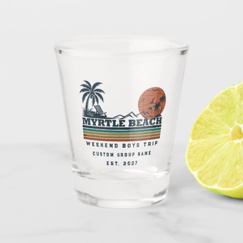 Personalized Myrtle Beach Weekend Bachelor Party Shot Glass