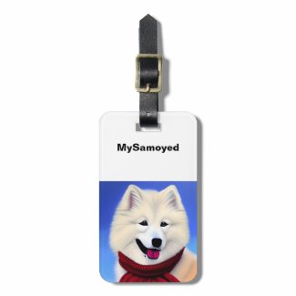 Personalized MySamoyed Gift Idea Cute Samoyed Luggage Tag
