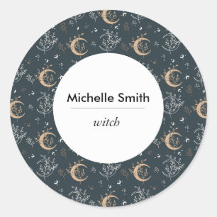 Personalized Mystic Bohemian Classic Round Sticker