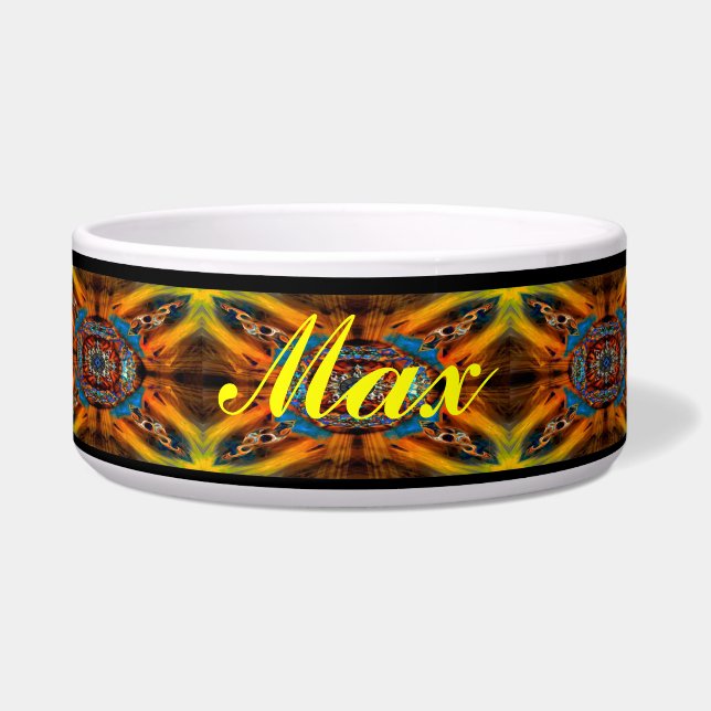Personalized Mystic Fractal Pet Bowl (Front)