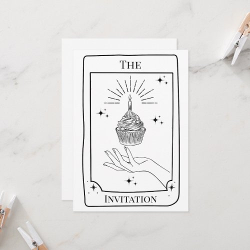 Personalized Mystical Black White Tarot Card 