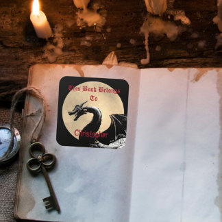 Personalized Mythical Dragon Bookplate