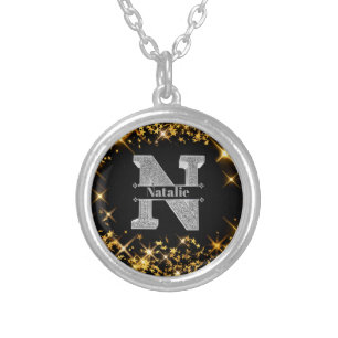 Personalized N Initial Silver Monogram Your Name Plated Necklace