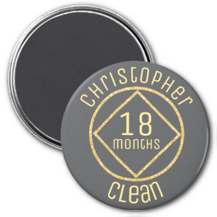 Personalized NA Narcotics Anonymous 18 months card Magnet