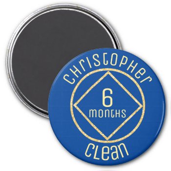 Personalized Na Narcotics Anonymous 6 Months Clean Magnet by Just_For_Today at Zazzle