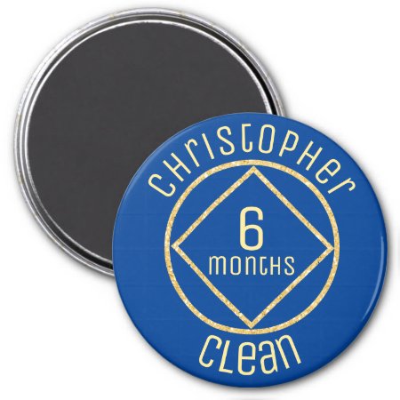 Personalized Na Narcotics Anonymous 6 Months Clean Magnet