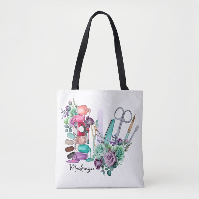 Personalized Nail Tech Tote Bag (Front)