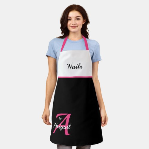 Personalized Nails By Name Pink Apron