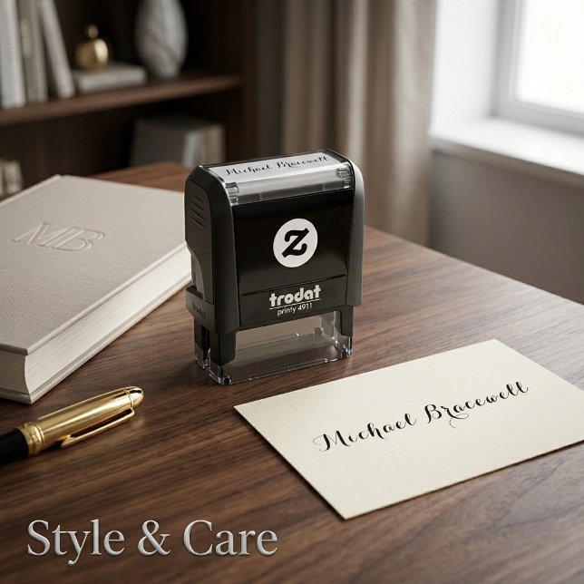 Personalized Name 1.4" x 0.4" Self Inking Rubber Self-inking Stamp (Personalized Name 1.4 x 0.4 Self Inking Rubber Self-inking Stamp)