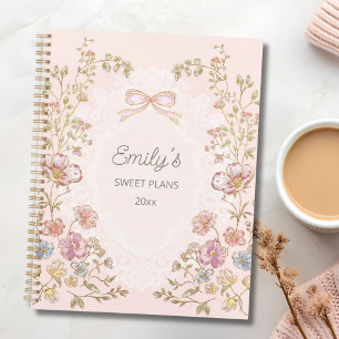 Personalized Name 2026 Weekly Monthly Floral Planner