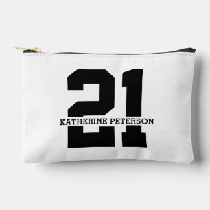 Personalized Name 21st Birthday Modern Accessory Pouch