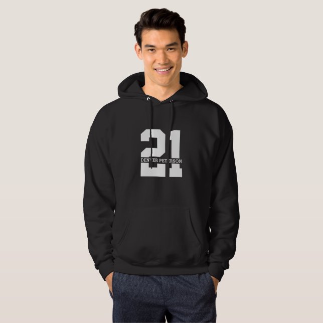 Personalized Name 21st Birthday Modern  Hoodie (Front Full)