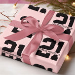 Personalized Name 21st Birthday Modern Pink Wrapping Paper<br><div class="desc">Personalized 21st Birthday Modern and Elegant Gifts</div>