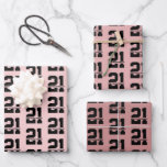 Personalized Name 21st Birthday Modern Pink Wrapping Paper Sheets<br><div class="desc">Personalized 21st Birthday Modern and Elegant Gifts</div>