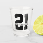 Personalized Name 21st Birthday Modern  Shot Glass<br><div class="desc">Personalized 21st Birthday Modern and Elegant Gifts</div>