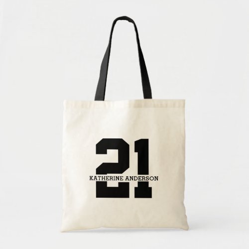 Personalized Name 21st Birthday Modern  Tote Bag