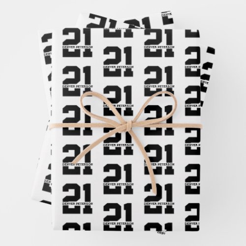 Personalized Name 21st Birthday Modern  Wrapping Paper Sheets