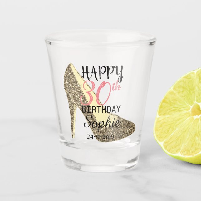 Personalized Name 30th Birthday Shot Glass (Front)