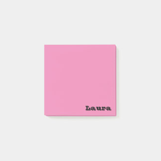 Personalized Name 3" x 3" Pink Post-it Notes