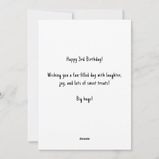 Personalized Name 3rd Birthday Cake Card