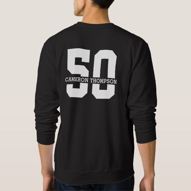 Personalized Name 50th Birthday Modern  Sweatshirt (Back)