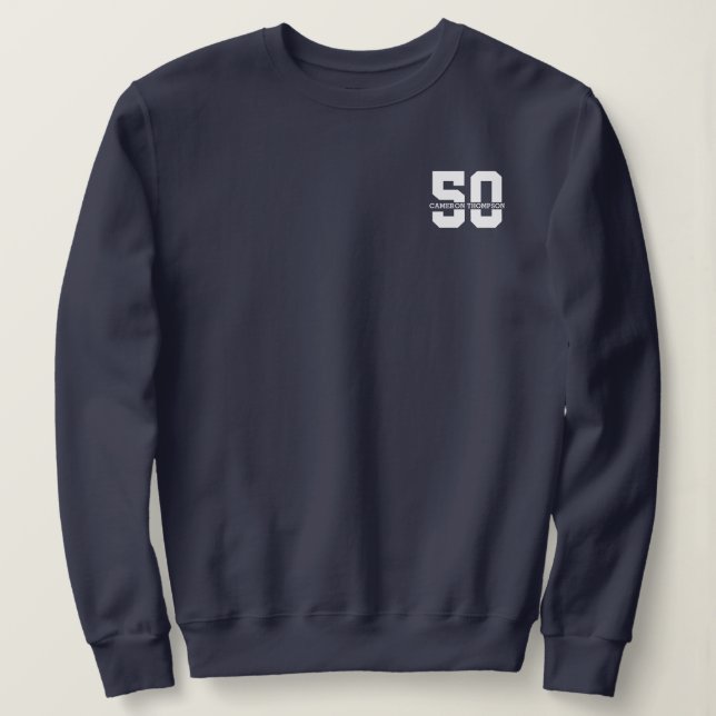Personalized Name 50th Birthday Modern  Sweatshirt (Design Front)