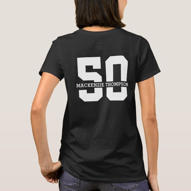 Personalized Name 50th Birthday Modern  T-Shirt (Back)