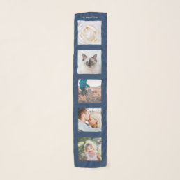Personalized Name 5 Photo Collage Scarf