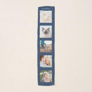 Personalized Name 5 Photo Collage Scarf