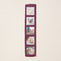 Personalized Name 5 Photo Collage Scarf