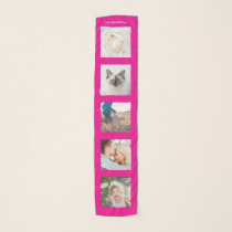 Personalized Name 5 Photo Collage Scarf
