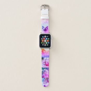 Personalized Name 6 Photo Collage Apple Watch Band by SleekMinimalDesign at Zazzle