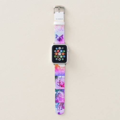 Personalized Name 6 Photo Collage Apple Watch Band