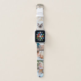 Personalized Name 6 Photo Collage Apple Watch Band